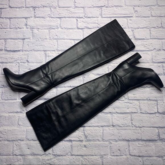 Maje Over The Knee Leather Boots in Black - Picture 4 of 7